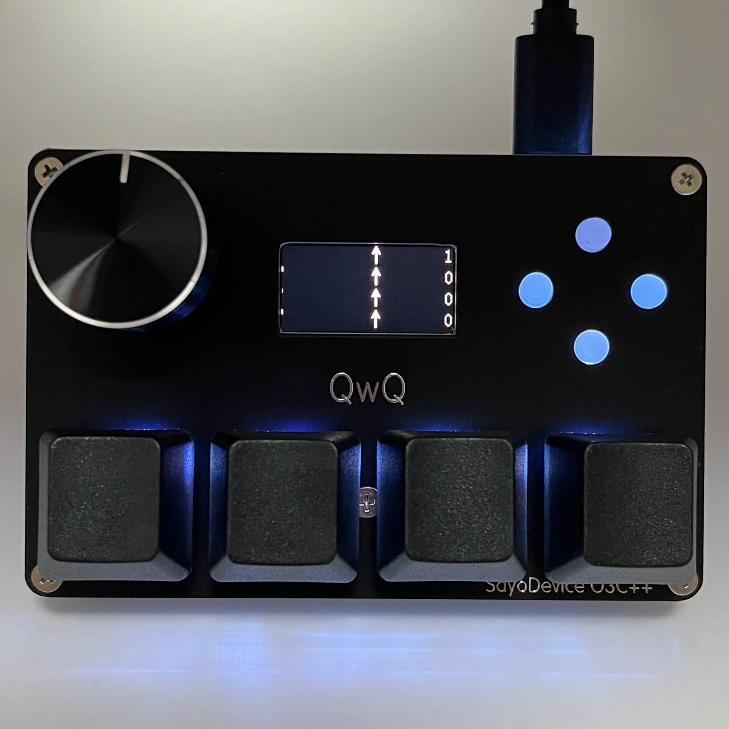 SayoDevice O3C++ OSU Keyboard | 4+4 Keys with OUTEMU Magnetic Pink Switches, Rapid Trigger, Knob & Screen, Copy Shortcut