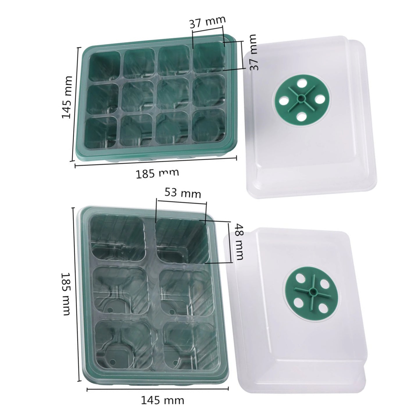 LED Grow Light with 6/12-Hole Seed Starter Trays — Indoor Plant Germination & Seedling Growing Box