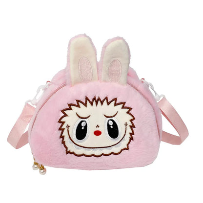 Labu Cartoon Crossbody Plush Bag – Kids Backpack & Shoulder Bag Doll Change Purse, Perfect Gift for Girls