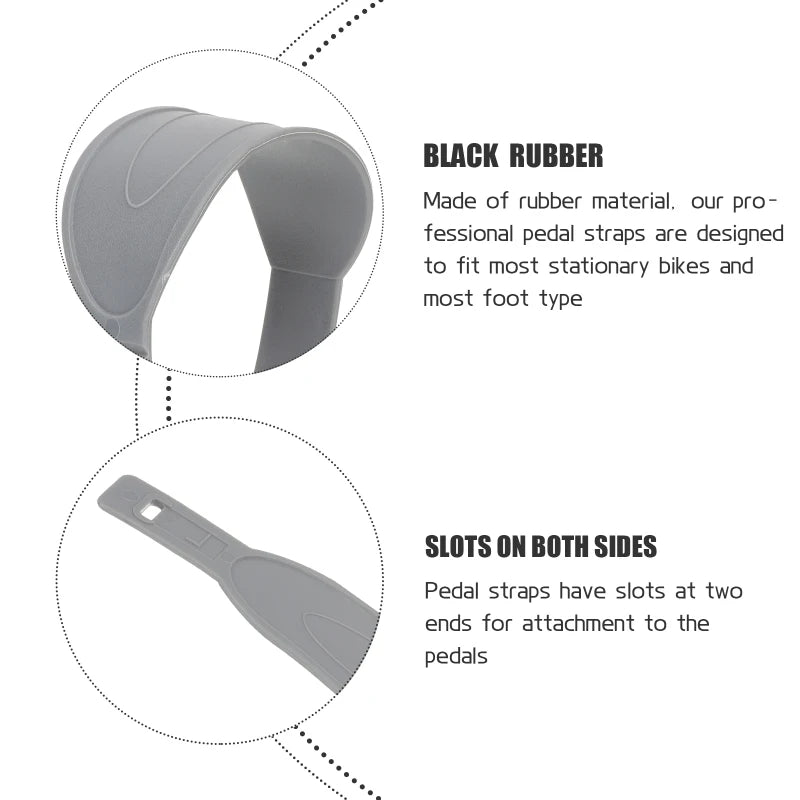 Adjustable Spinning Bike Pedal Straps – Zipper Toe Pedals, Footrest Clips for Exercise & Cycling Gym Foot Support