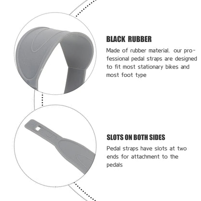 Adjustable Spinning Bike Pedal Straps – Zipper Toe Pedals, Footrest Clips for Exercise & Cycling Gym Foot Support