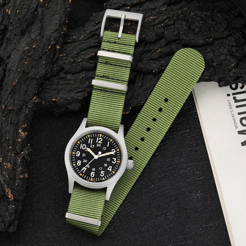 Militado ML05 Vintage Quartz Watch 38mm with VH31 Movement, Domed Sapphire Crystal, AR Coating & Luminous Dial