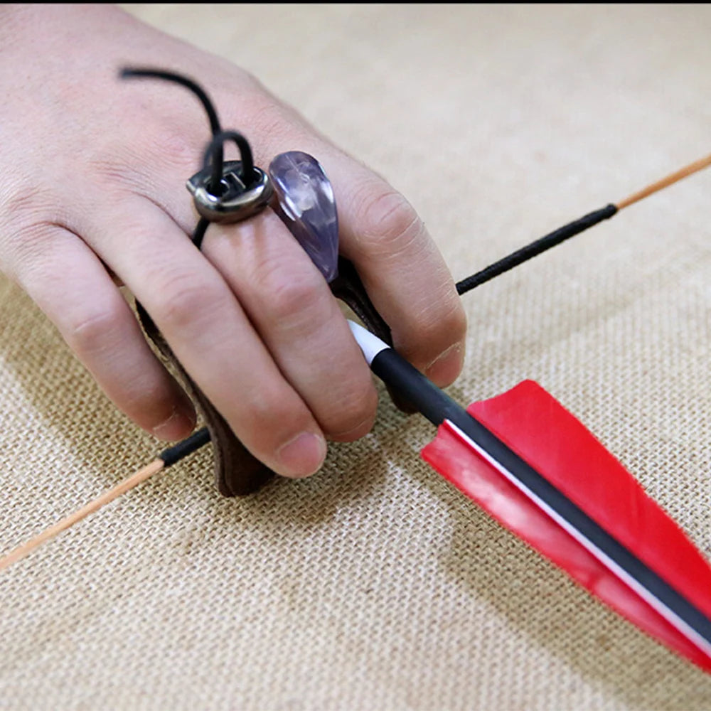 Archery Cowhide Leather Finger Tab – Protective Gear for Recurve Bow