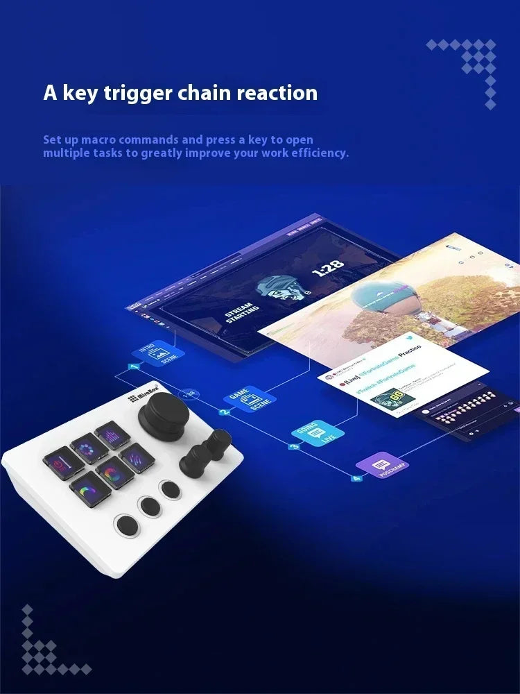 Mirabox N3 Streamdeck Keypad — Mini Customizable Macro Keyboard with Screen & Knob for Desktop