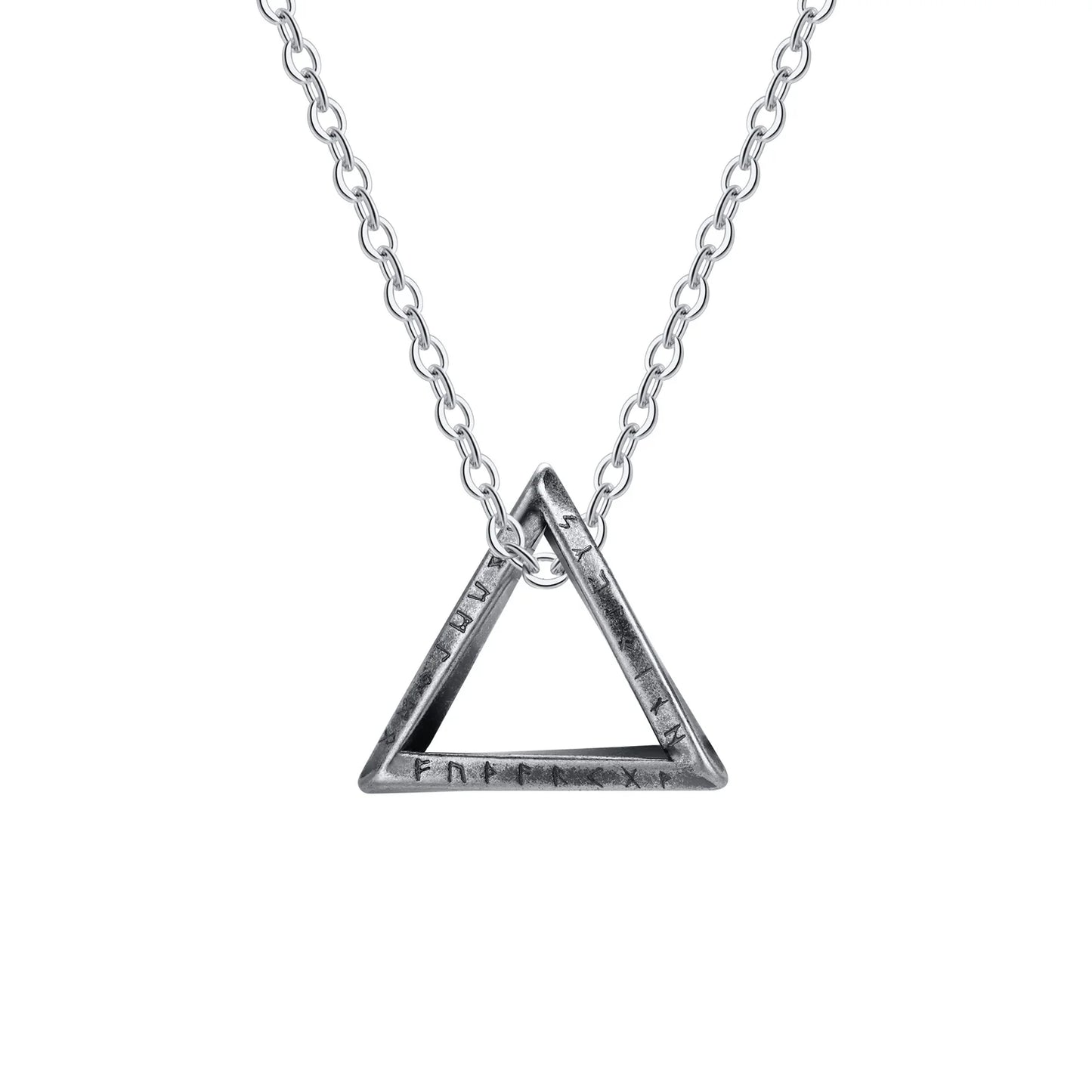 Vnox Norse Viking Pendant Necklace – Twisted Stainless Steel Mobius Triangle, Vegvisir & Valknut Geometric Charm