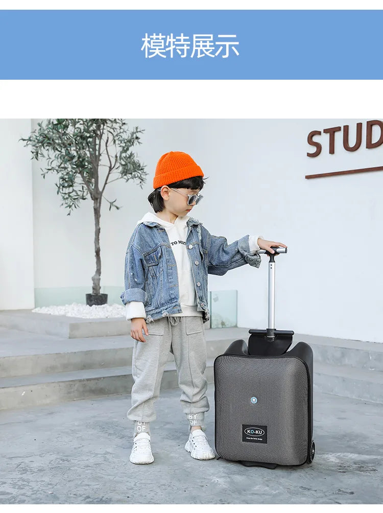 Formsio Kids Scooter Suitcase – Ride-On Rolling Carry-On Luggage Box for Babies, Sit & Go Trolley Travel Bag