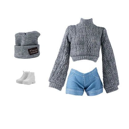 11.5" Doll Clothes Set – Knitted Sweater, Pants, Hat & Shoes for 30cm 1/6 BJD Dolls Accessories