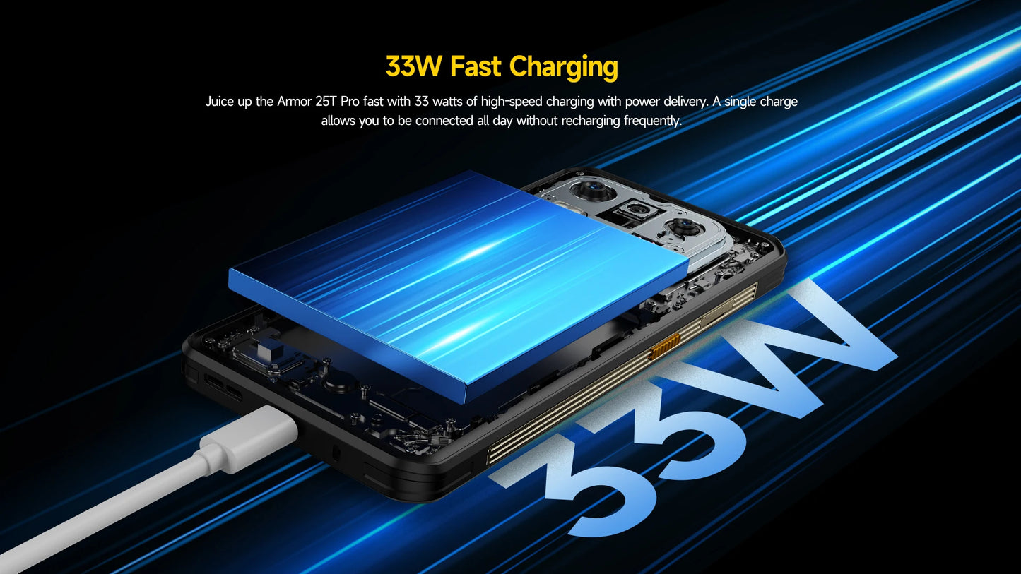 Ulefone Armor 25T Pro 5G Rugged Phone - Thermal Imaging, Android 14, 33W Fast Charging, 50MP+64MP, NFC, Waterproof Smartphone