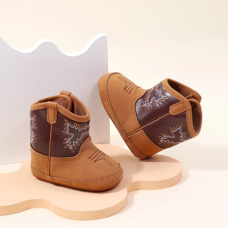 2024 Baby Little Boots – Soft PU & Cotton Prewalking Shoes for Boys & Girls, Spring Autumn Style BHX3210