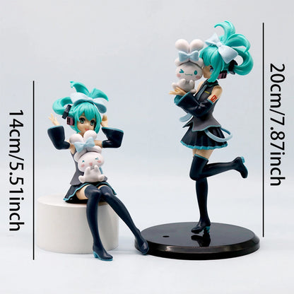 20cm Hatsune Miku x Cinnamoroll Anime Figure – Kawaii PVC Action Doll Toy Gift for Adults