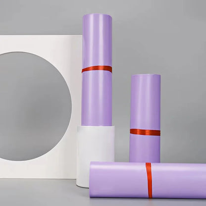 50PCS Purple Courier Mailer Bags - Self-Adhesive Poly Packaging for Mailing, Express Shipping, and Postal Pouches