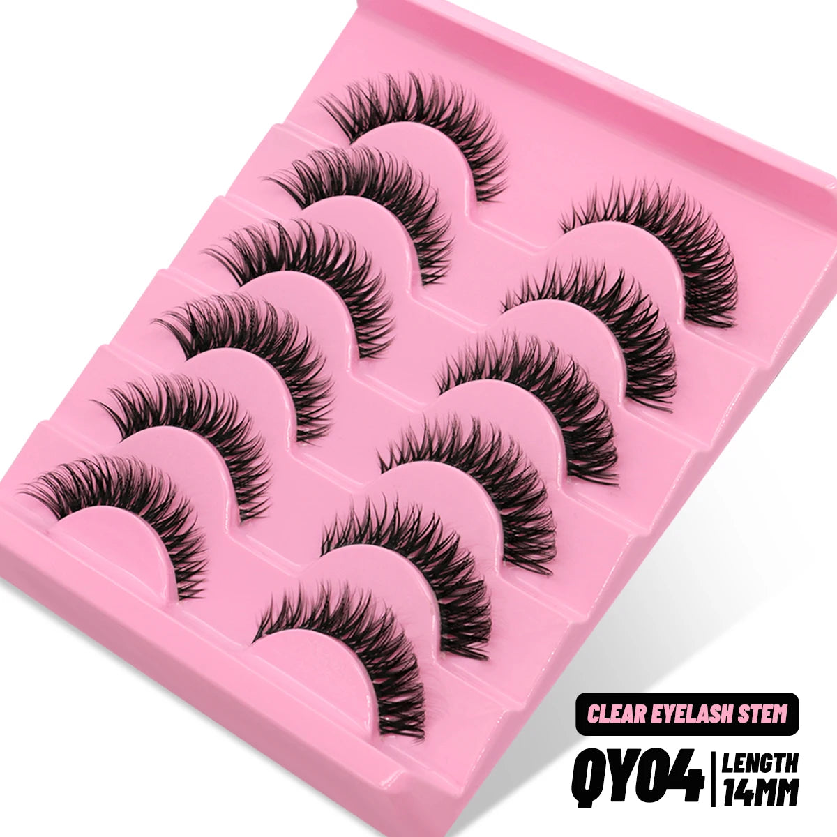 GROINNEYA Cat Eye Lashes – Faux Mink Wispy Winged Fake Eyelashes for Natural Elongated Look