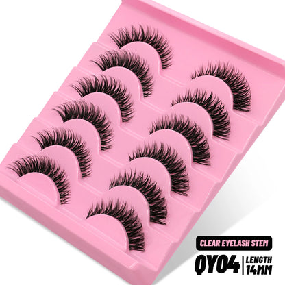 GROINNEYA Cat Eye Lashes – Faux Mink Wispy Winged Fake Eyelashes for Natural Elongated Look