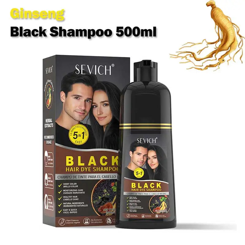 Rosemary Black Hair Dye Shampoo 500ml – DIY Herbal Gray-to-Black Coloring for Women & Men