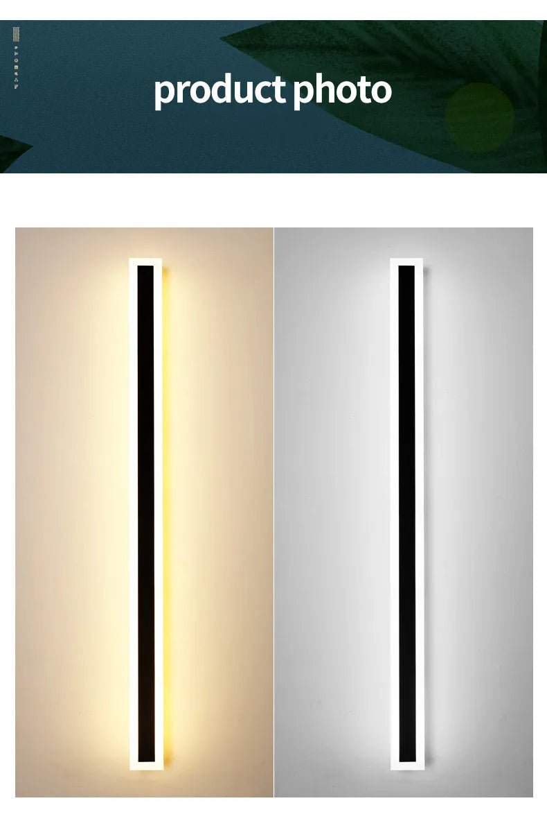 Outdoor Wall Lamp – IP65 Waterproof LED Long Corridor & Staircase Light, Balcony, Villa & Garden Entrance Lighting