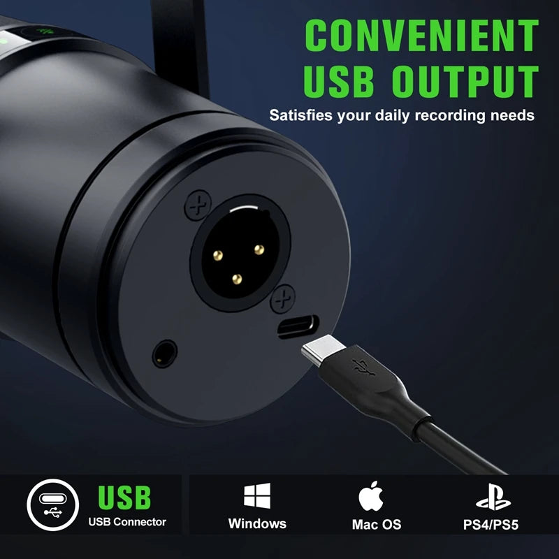 Professional Dynamic Microphone – Selectable Frequency Response Mic for Studio Recording & Performance Vocals, Compatible with Shure SM7B