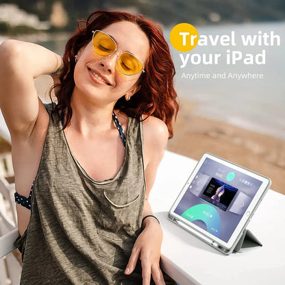 Magnetic Tablet Case with Pencil Holder for iPad 10th Gen, Air 5/6, Pro 11 – Fits 9.7" to 10.5" Models