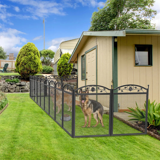 8-Panel DIY Heavy Duty Dog Playpen – Indoor & Outdoor Metal Puppy Fence with Waterproof Pad for Whelping and Training