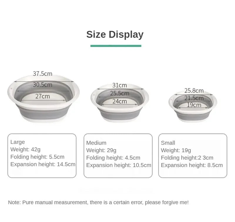 Portable Plastic Folding Wash Basin – Laundry Tub & Bath Basin for Adults and Babies, Kitchen & Bathroom Accessory