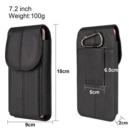 FULAIKATE First Layer Cowhide Phone Pouch - 6.1", 6.7", 7.2" Waist Bag for iPhone 13 Pro Max & Samsung Z Fold3
