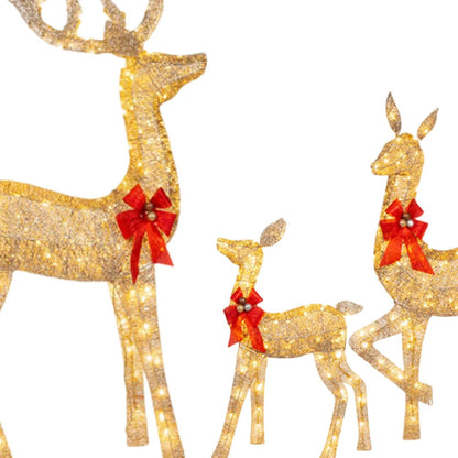 3PCS Lighted Reindeer Christmas Decoration Set – Cute Yard & Home Holiday Lights