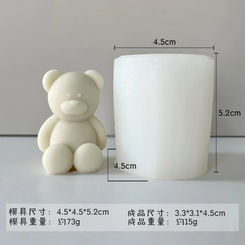 3D Cute Cartoon Bear Silicone Candle Mold | Resin, Gypsum, Ice Cube Baking Mold | Bedroom Decor | Birthday Party, Wedding Souvenirs