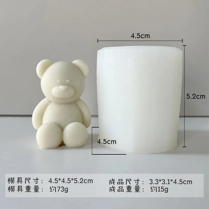 3D Cute Cartoon Bear Silicone Candle Mold | Resin, Gypsum, Ice Cube Baking Mold | Bedroom Decor | Birthday Party, Wedding Souvenirs