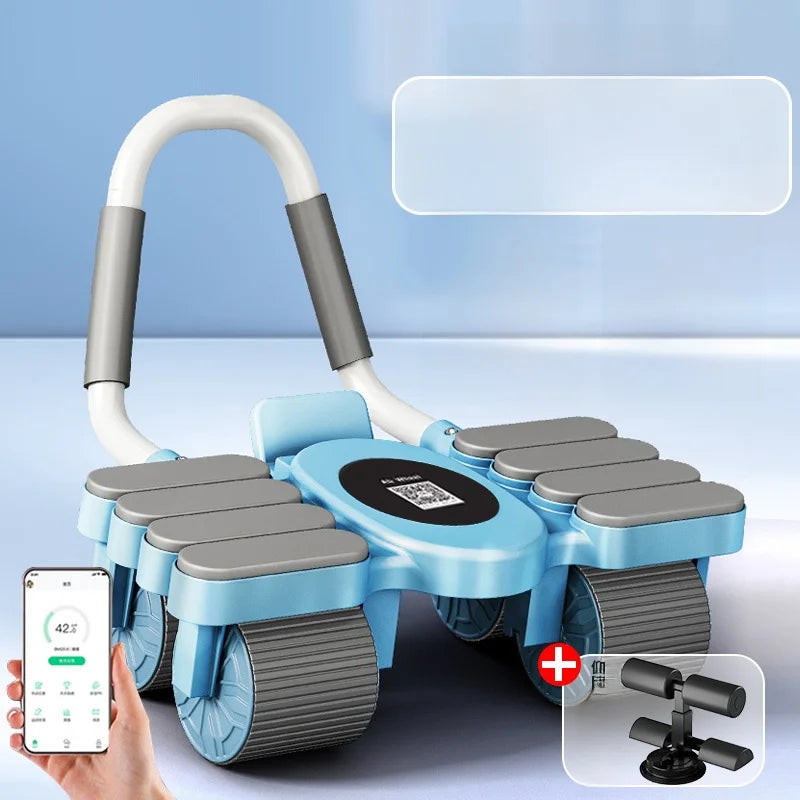 Updated Six-Wheel Eight-Knee Abdominal Wheel – PU Rebound Fitness Equipment for Home Exercise