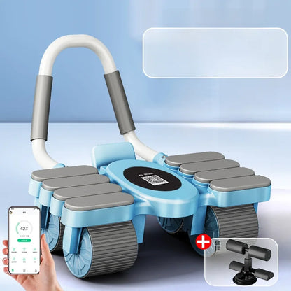 Updated Six-Wheel Eight-Knee Abdominal Wheel – PU Rebound Fitness Equipment for Home Exercise