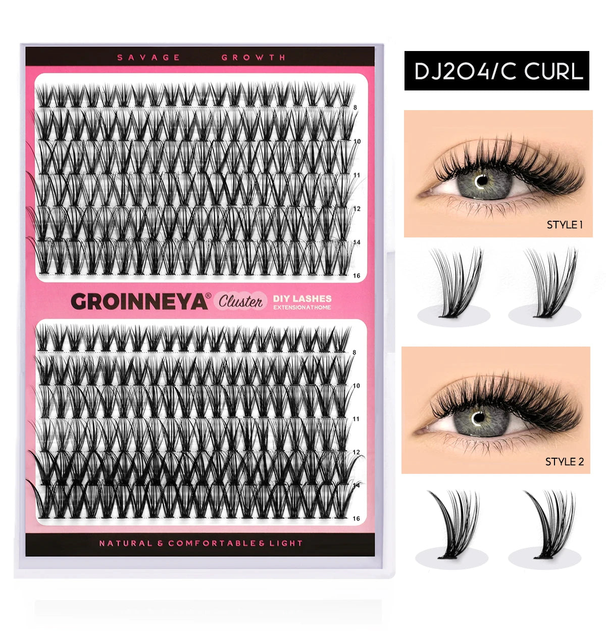 Lash Clusters Extension Kit – Fake Eyelashes Set with Lash Bond, Seal, and Applicator Tool for Makeup