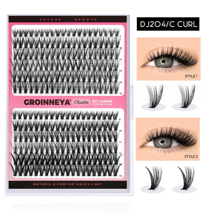 Lash Clusters Extension Kit – Fake Eyelashes Set with Lash Bond, Seal, and Applicator Tool for Makeup