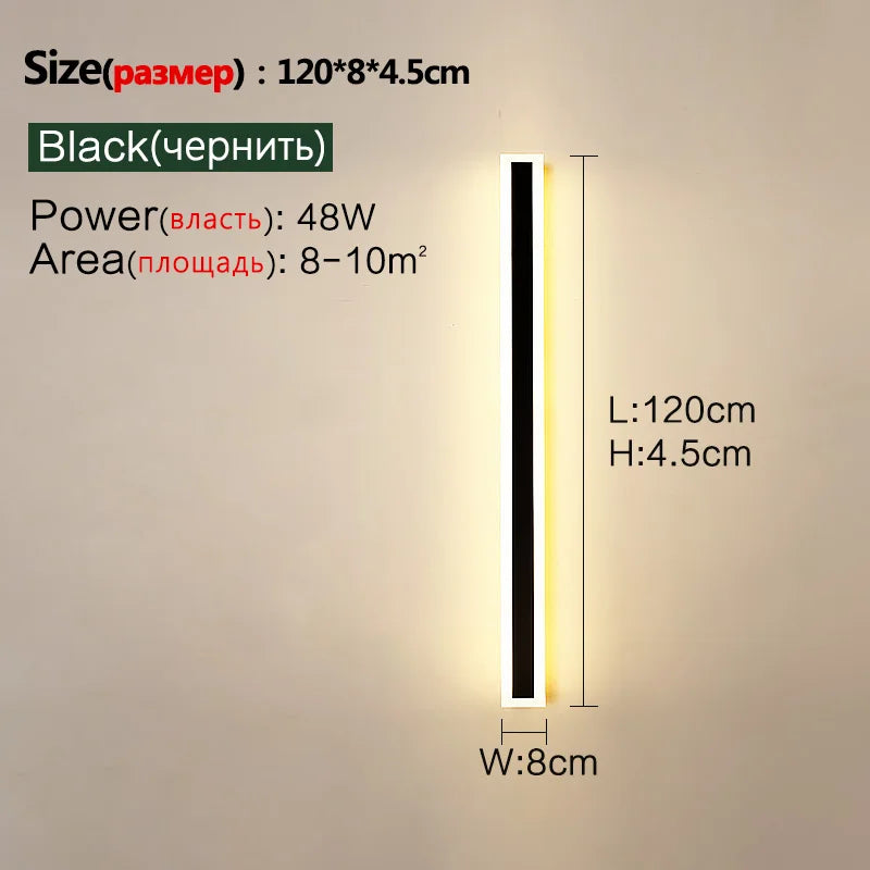 Outdoor Wall Lamp – IP65 Waterproof LED Long Corridor & Staircase Light, Balcony, Villa & Garden Entrance Lighting