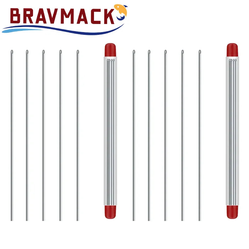 5/10pcs Worm Baiting Needles – Quick Earthworm Hooking Pins for Fishing, Hollow Driller No-Escape Bait Tools