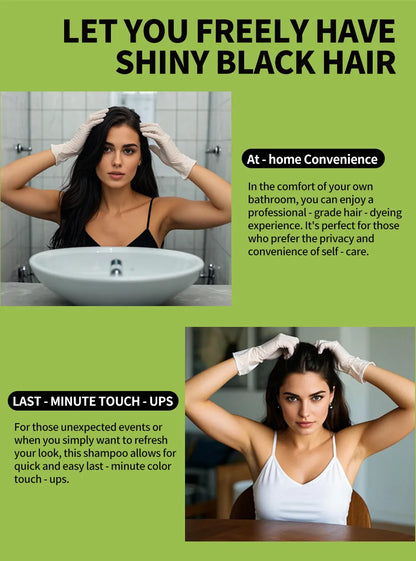 Rosemary Black Hair Dye Shampoo 500ml – DIY Herbal Gray-to-Black Coloring for Women & Men