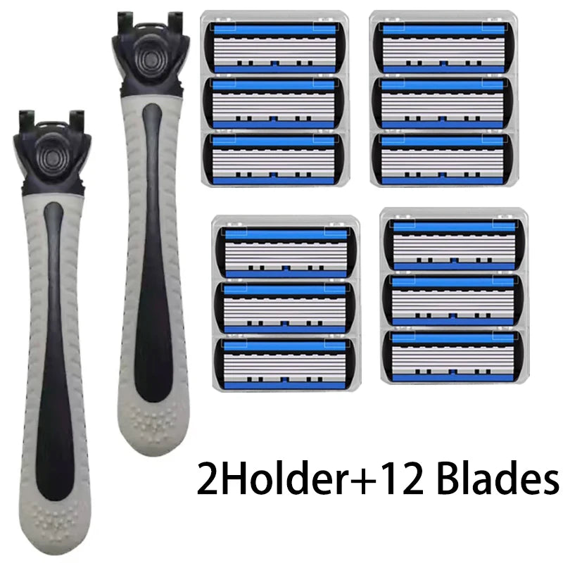 6-Layer Manual Safety Razor – Stainless Steel Double Edge Blade Shaver ...