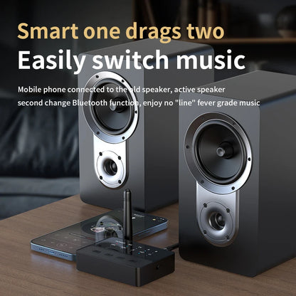 VAORLO Qualcomm Bluetooth 5.3 Receiver & Transmitter | aptX HD/LL Low Latency, 3.5mm AUX, RCA Wireless Audio Adapter for PC & TV