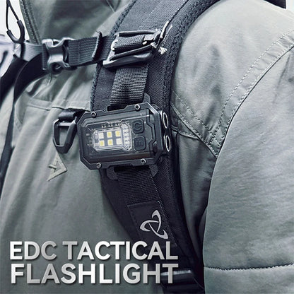 EDC Tactical Mini Flashlight – Portable, USB Rechargeable, Outdoor Camping & Hiking Light with Molle Backpack Strap Clip