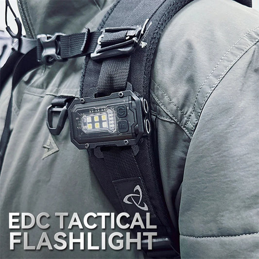 EDC Tactical Mini Flashlight – Portable, USB Rechargeable, Outdoor Camping & Hiking Light with Molle Backpack Strap Clip