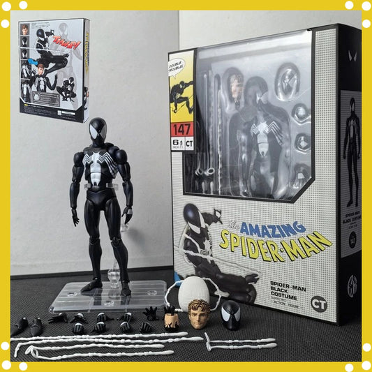 CT 1/12 Spider-Man MAFEX 147 Black Suit Venom Action Figure 6" Anime Model Toy Collectible