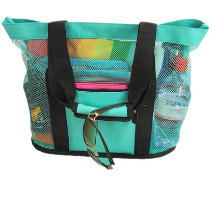 Women’s Waterproof Picnic & Beach Tote Bag – Double Layer Transparent Mesh Insulated Shopping Bag