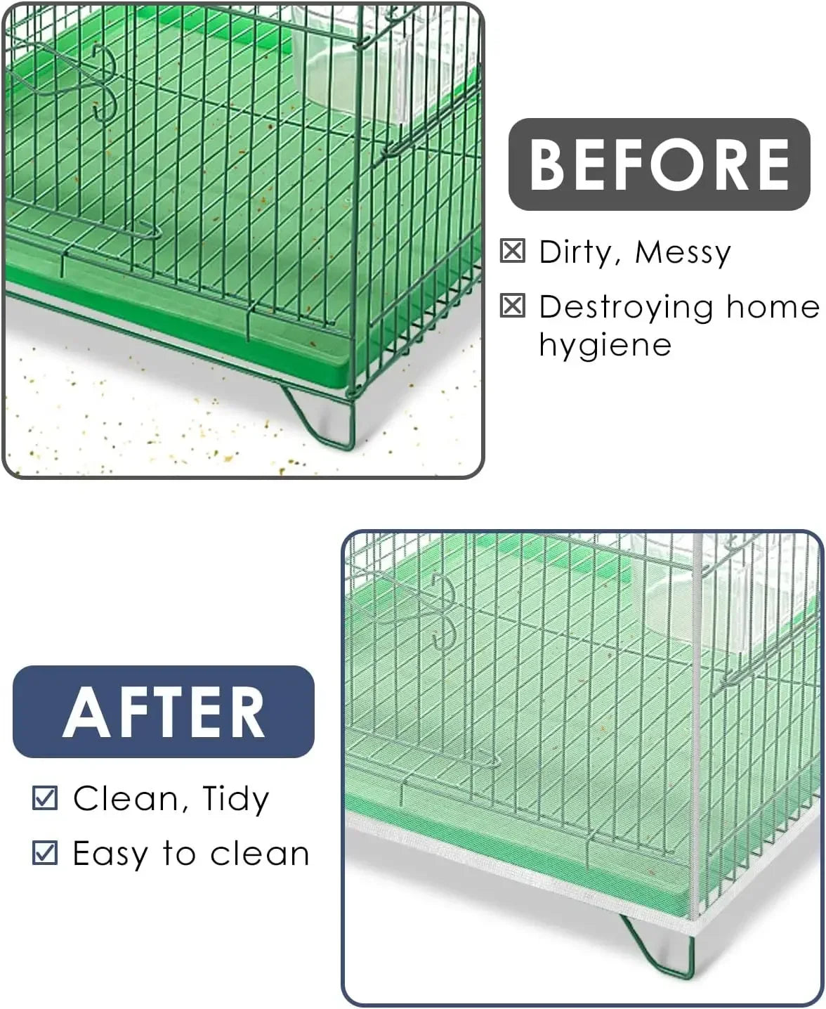 Stretchy Mesh Bird Cage Cover - Easy Cleaning Guard and Catcher - Parrot Cage Skirt Net Jaula Para Pájaros