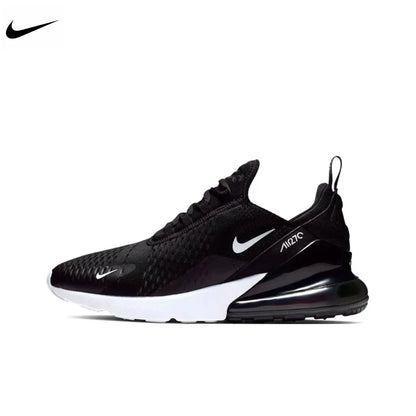 Nike Air Max 270 Running Shoes – Mesh, Shock Absorption, Non-Slip, Abrasion Resistant, Unisex Black & White Low Top