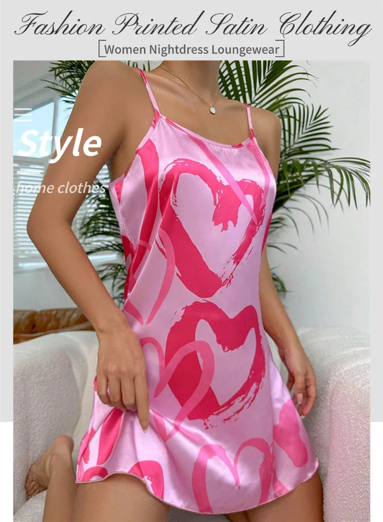 Women’s Sexy Satin Slip Nightdress - Backless Cross Strappy Sleepwear for Luxurious Comfort