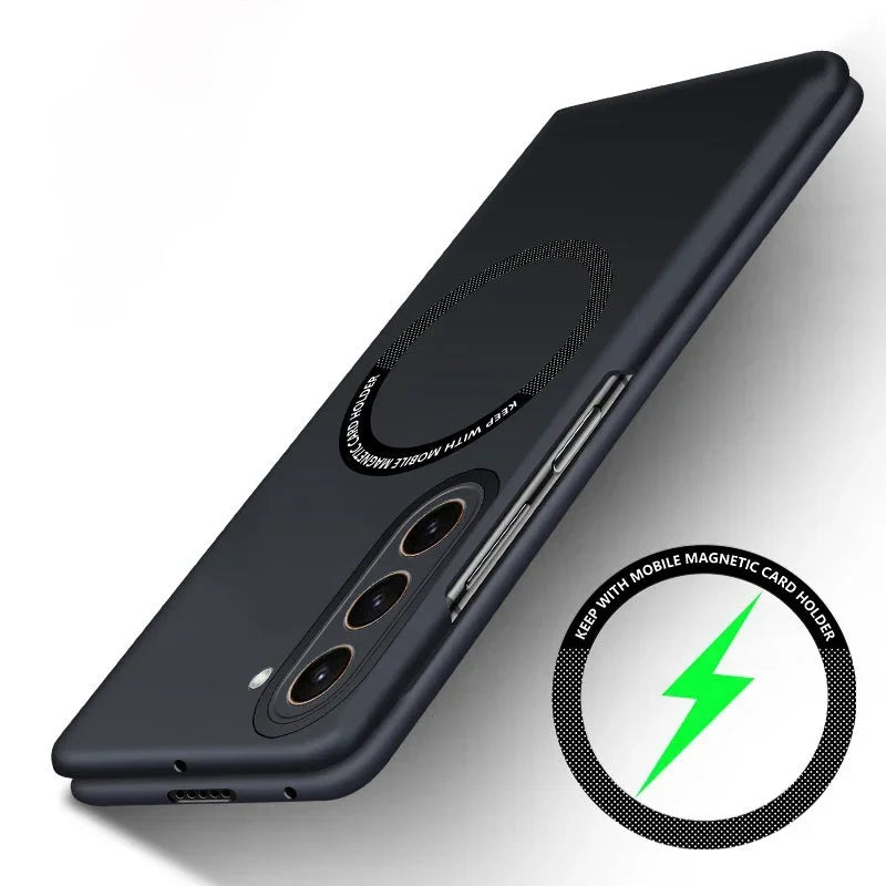 Ultra Thin Skin Feel Case for Samsung Galaxy Z Fold 3/4/5/6/7 – Magnetic Wireless Charging Compatible Fold Cover