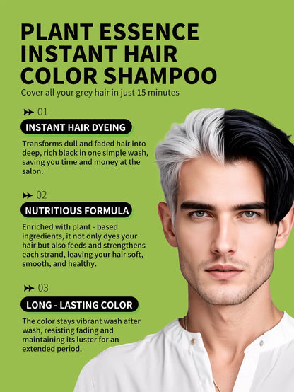 Rosemary Black Hair Dye Shampoo 500ml – DIY Herbal Gray-to-Black Coloring for Women & Men