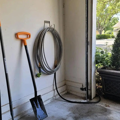 Stainless Steel Hose Hanger – Heavy Duty Wall-Mount Hook for Garden & Expandable Hoses