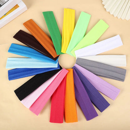 10 Pcs Elastic Hair Bands - Solid Color Fashion Headbands for Women, Sports, Running, Fitness, Yoga & Makeup Accessories
