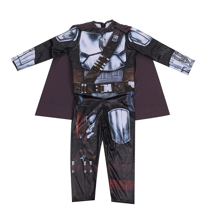 Boys' Mandalorian Beskar Armor Costume with Mask for Halloween - Classic Movie Cosplay Outfit for Kids