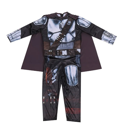 Boys' Mandalorian Beskar Armor Costume with Mask for Halloween - Classic Movie Cosplay Outfit for Kids