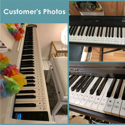 Piano Keyboard Stickers – White & Black Note Labels for 37 49 54 61 88  Keys, Electronic Piano Music Stickers